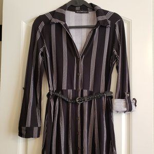 💋Derek Heart Black/White Shirt Dress W/ Belt